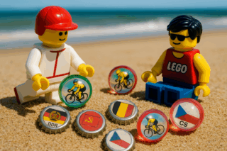 Anni 80: biglie da spiaggia con i ciclisti Vs Tappi dei Succhi